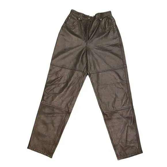 Vintage Valerie Stevens Sport 100% Lambskin Leather High Waisted Pants Women’s 6
